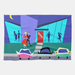 Retro Open House Party Kitchen Towel Theedoek