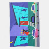 Retro Open House Party Kitchen Towel Theedoek (Verticaal)