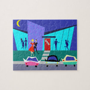 Retro Open House Party Puzzle Legpuzzel