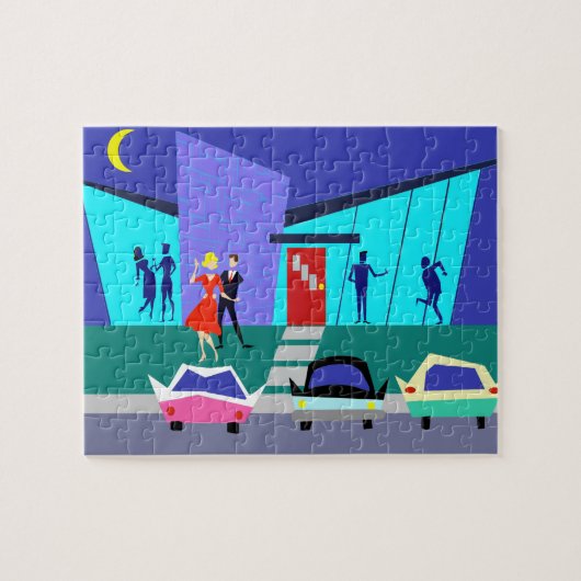 Retro Open House Party Puzzle Legpuzzel (Horizontaal)