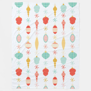 Retro opknoping kerst ornamenten naadloos patroon fleece deken