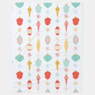 Retro opknoping kerst ornamenten naadloos patroon fleece deken