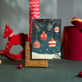 Retro opknoping Ornamenten Rood Wit Baubles Xmas Feestdagenkaart