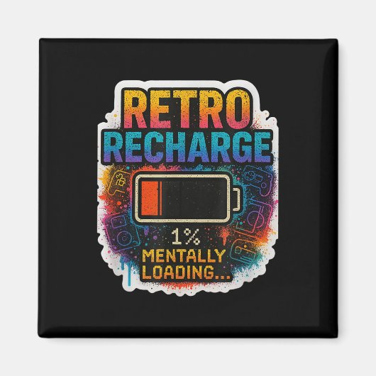 “retro Opladen – Geestelijk aan het Laden…” Magneet (Voorkant)