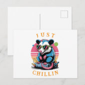 Retro Opossum Alternatieve Groet Feestdagenkaart (Voorkant / Achterkant)