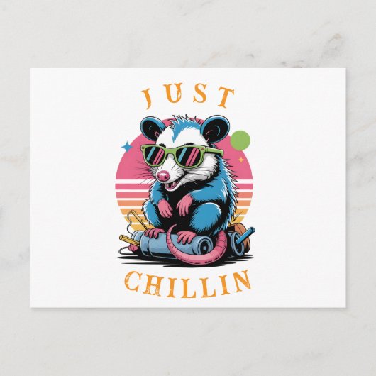 Retro Opossum Alternatieve Groet Feestdagenkaart (Voorkant)