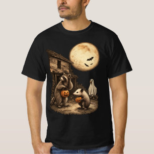 Retro Opossum Wasbeer Dwaze Gans Halloween T-shirt