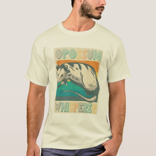 Retro Opossum Whispere, Possum Lovers Gift T-shirt (Voorkant)