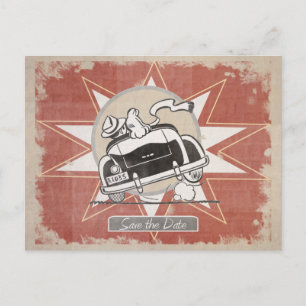 Retro Opslaan van de datum Briefkaarten   Leuk!