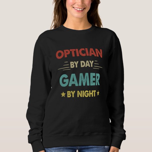 Retro Optician By Day Gamer By Night Trui (Voorkant)