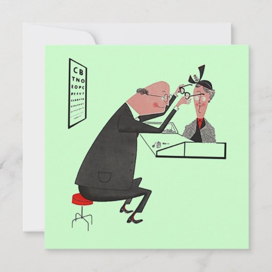 Retro Optometrist's Graduation Party of Invitation Kaart (Voorkant)