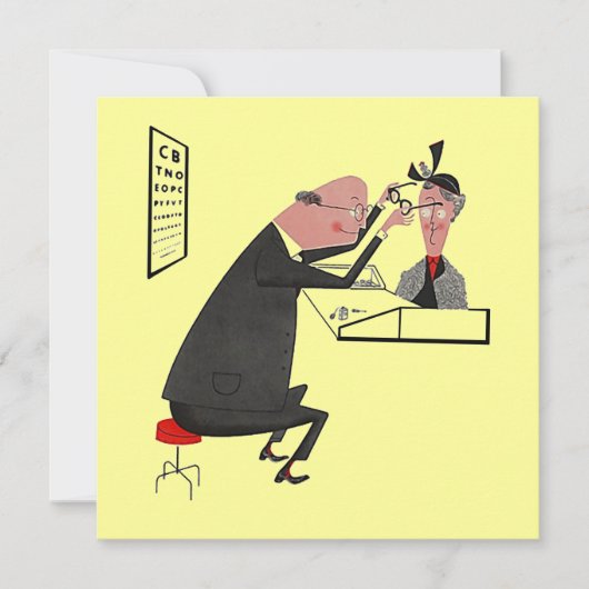 Retro Optometrist's Graduation Party of Invitation Kaart (Voorkant)