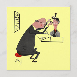 Retro Optometrist's Graduation Party of Invitation Kaart