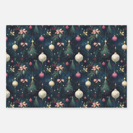 Retro Opulent Bauble Gift Wrapping Paper (Voorkant 2)