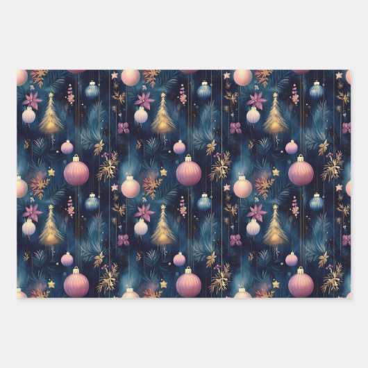 Retro Opulent Bauble Gift Wrapping Paper (Voorkant 3)