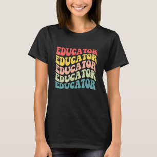 Retro opvoeder leraar waardering terug naar school t-shirt
