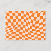 Retro Orange Abstract Check Custom Books for Baby Informatiekaartje (Achterkant)