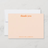 Retro Orange Abstract Check Personalized Shower Bedankkaart (Voorkant)