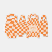 Retro Orange Abstract Checkerboard Baby Shower Bedankdoosjes (Uitgevouwen)