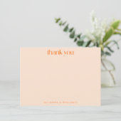 Retro Orange Abstract Checkerboard Wedding Custom Bedankkaart (Staand voorkant)