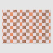 Retro orange and brown Turkey Checkered Tissuepapier (Voorkant)