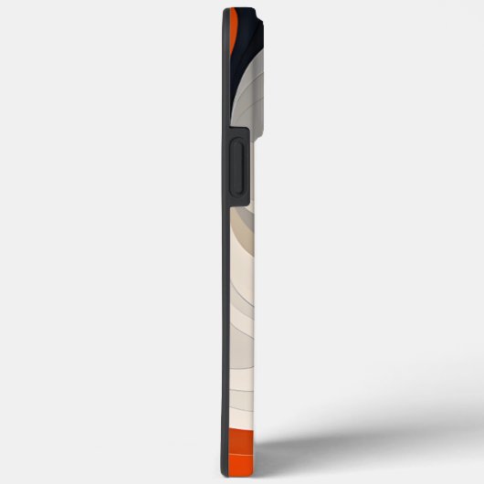 Retro Orange Black and Grey IPhone Case (Achterkant / Rechts)