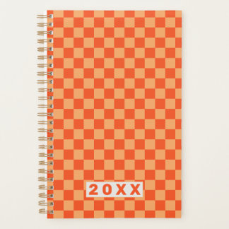 Retro Orange Checkerboard 2026 Planner
