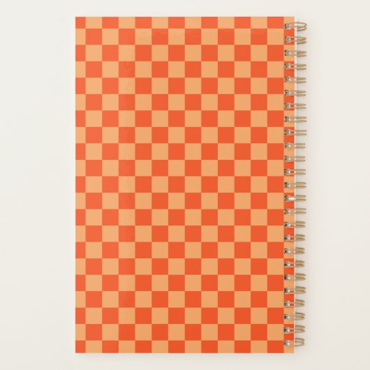 Retro Orange Checkerboard 2026 Planner (Achterkant)