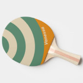 Retro Orange Circle Stripe with Name Tafeltennisbatje (Zijkant)