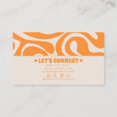 Retro Orange Cream 70s Boho Groovy Funky Trendy Visitekaartje (Achterkant)
