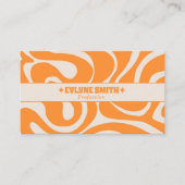 Retro Orange Cream 70s Boho Groovy Funky Trendy Visitekaartje (Voorkant)