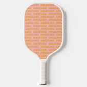 Retro Orange Custom Name Pickleball Paddle 70s (Achterkant)