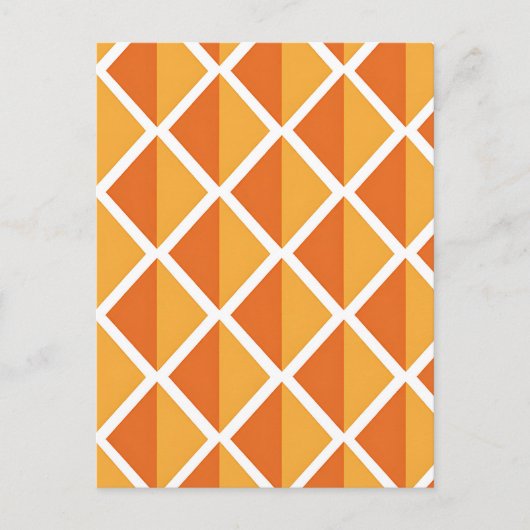 Retro Orange Diamond Harlequin Pattern Briefkaart (Voorkant)