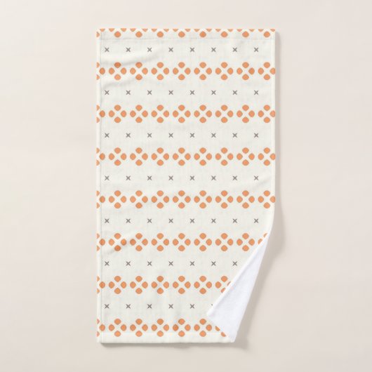 Retro Orange Geometric Dot Pattern Bad Handdoek (Handdoek)