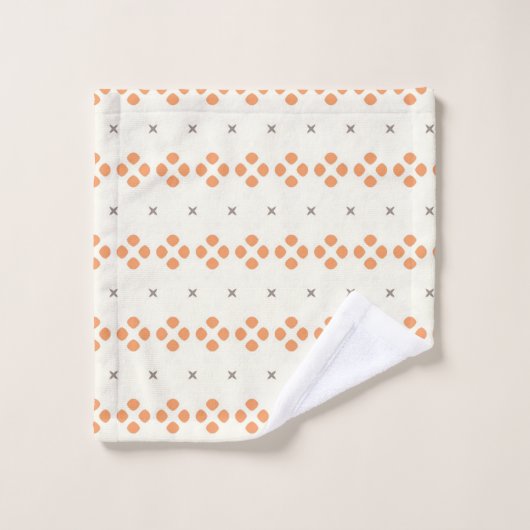 Retro Orange Geometric Dot Pattern Bad Handdoek (Wasdoekje)