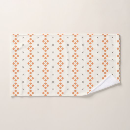 Retro Orange Geometric Dot Pattern Bad Handdoek (Handdoek)