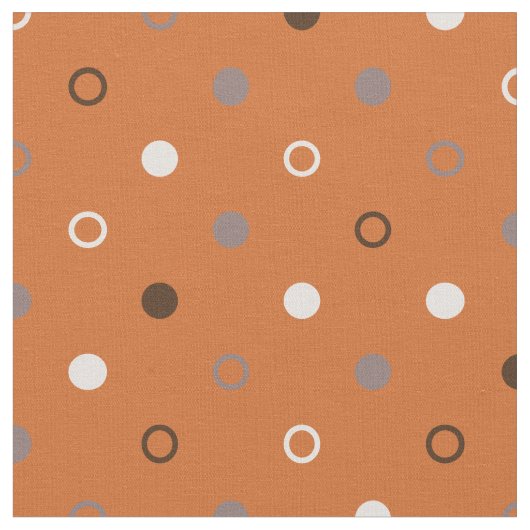 Retro orange grey polka dots geometric pattern stof (Close Up)