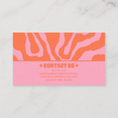 Retro Orange Pink 70s Boho Groovy Funky Trendy Visitekaartje (Achterkant)