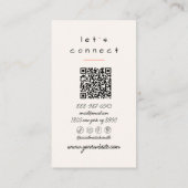 Retro Orange Pink Hand Drawn Stripes Girly QR Code Visitekaartje (Achterkant)