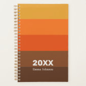 Retro Orange Pumpkin Brown Stripe 2026 Name Planner (Voorkant)