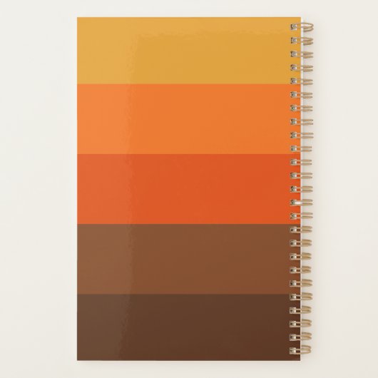 Retro Orange Pumpkin Brown Stripe 2026 Name Planner (Achterkant)