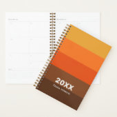 Retro Orange Pumpkin Brown Stripe 2026 Name Planner (Display)