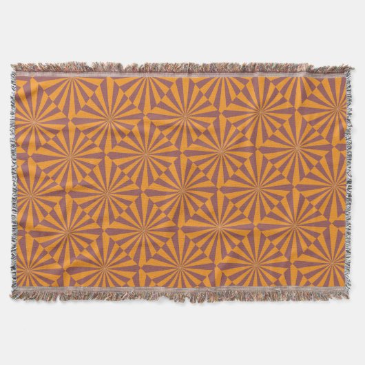 Retro Orange Sunburst Pattern Deken (Voorkant)