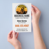 Retro Orange Sunset Gardener Lawn Care Service Flyer (Hand)