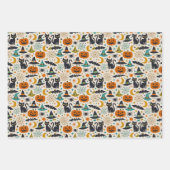 Retro Orange Teal Mid-Century Halloween  Inpakpapier Vel (Voorkant 2)