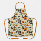 Retro Orange Teal Mid-Century Halloween  Schort (Voorkant)
