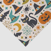 Retro Orange Teal Mid-Century Halloween  Tissuepapier (Detail)