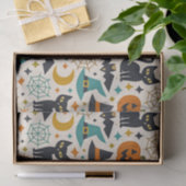 Retro Orange Teal Mid-Century Halloween  Tissuepapier (Geschenk)