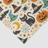 Retro Orange Teal Mid-Century Halloween  Tissuepapier (Detail)