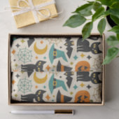 Retro Orange Teal Mid-Century Halloween  Tissuepapier (Geschenk)